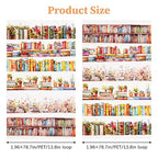 6 Rolls PET Tape Stickers for Journaling, Book-Themed Washi Tape Set, Butterfly Floral Plant Flower Decorative PET Vintage Stickers for Journaling Scrapbooking Supplies DIY Crafts Gifts Wrapping