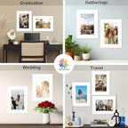 Mat Board Center, 12x16 White Mats for 8x12 Pictures - Acid Free, 4-ply Thickness, White Core, Bevel Cut - for Artworks, Photos, Framing - Pack of 12