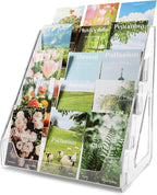 Trading Card Display Stand, Vertical Holder for Baseball Basketball Sports Graded Card Display Stand Tabletop for PSA BGS SGC Slabs, Snap-On Assembly(5 Tier, 1 Pack)
