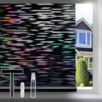 rabbitgoo Window Privacy Film, Total Blackout Window Film, Stained Glass Heat Control Glass Thermal Sticker, Room Darkening Door Cover, Anti-UV Privacy Cling with Installation Tools, 23.6" x 78.7"