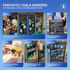 Green Chalk Markers 2 Pack - Green Dry Erase Markers Pen - Liquid Chalk Markers for Chalkboard, Window, Glass, Mirror, Blackboard - 3-6mm Reversible Tip