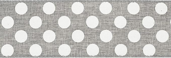 MEEDEE Polka Dots Burlap Ribbon - 2.5 Inch Wired Ribbon for Baby Shower, Farmhouse Decor, Elephant Wreath, Cakes - 10 Yards