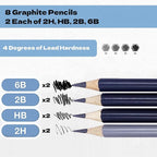 ArtSkills Sketch Pencils for Drawing, Graphite Art Pencil Set for Sketching & Shading, 8pc (Pack of 2)