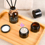 Glass Jars with Lids,Eco-Friendly Cosmetic Containers with Airtight Black Lids & Liners, Multi-Color Options for Cream, Lotion, Body Butter, DIY Skincare Travel Jars (Amber, 1oz)