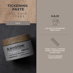 Blackstone Men's Grooming Thickening Fiber Paste Gel for Hair Styling - Adds Volume with Pliable Hold & Matte Finish | Paraben & Cruelty Free | Made in USA, Sandalwood (4 Oz, 2 Pack)