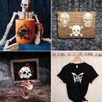 Small Stencils for Painting on Wood Reusable, 3 Inch Reusable Stencil for Craft Ornament Paint Template Stencils for Wall Card Rock Wood Signs Coasters Canvas Home Decor (Skull)