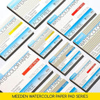 MEEDEN Watercolor Paper Block, 100% Cotton Watercolor Paper Pad of 20 Sheets, 140lb/300gsm, Acid-Free Art Paper for Watercolor, Gouache, Ink and More, 9" x 12" Hot Press