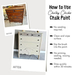 Chalky Chicks All-in-One Chalk Paint for Furniture or Cabinet - 32 Fl Oz - Matte Finish Denim (Navy Blue) for Metal, Wood Furniture Paint - No Sanding All-in-One for Home Decor & Crafts, USA Made