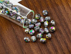 275 pcs Set of Czech Faceted Glass Beads, Fire-Polished Round Crystal Vitrail - 3mm (100pcs), 4mm (100pcs), 6mm (50pcs), 8mm (25pcs) kit for Jewelry Making