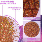 Renfio Holographic Glitter, 2.11oz/60g Mix Ultra Fine Glitter for Crafts Resin Glitters PET Flakes for Nail Art Tumblers Slime - Diamond Laser Gold