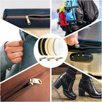 DOITEM 17.8 Yards Endless Zippers by The Meter Black White Zipper 6 mm Spiral + 32 Nonlock Zippers (Gold Silver Rose Gold)