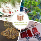 MECCANIXITY 12 Gauge Anodized Aluminum Craft Wire Bendable Bonsai Training Wire 98 Feet 2mm for Sculpting Crafts Wreath Floral Beading Jewelry Making, Copper Tone