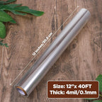 4 Mil 12inchs x 40ft Rolls Blank Stencil Sheets, Clear PET Acetate Mylar Template Material Transparency for Vinyl Silhouette Cutting Machines, Reusable Craft Projects