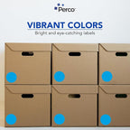 Perco Light Blue 3-Inch Round Circle Dot Sticker Labels with Easy Peel Perforation - 500 Labels per Roll - Strong Adhesion, Vibrant Colors for Organizing, Crafting & More - Made in USA