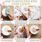 Crtiin 20 Pack Assorted Floral Napkins for Decoupage Toilet Napkins Flower Cocktail Decorative Paper for Birthday Party Beautiful Gorgeous, 20 Styles Each 6.5 inches(Style 3)
