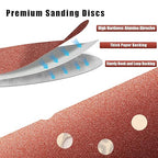 240 Grit 5 Inch Sanding Discs Hook and Loop Sandpaper, 150 PCS 8 Hole Adhesive Fine Sand Paper for Random Orbital Sander