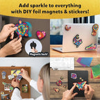 Skillmatics Foil Fun - Pretty Patterns, 18 DIY Magnets Mess-Free Art, Colorful Creative Party Activity, Craft Kits, 60+ Foam Stickers, Christmas Gifts for Kids, Teens, Adults, Families