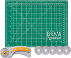 WA Portman Self Healing Cutting Mat & Rotary Cutter for Fabric Set – 9x12 Sewing Cutting Mats for Crafts with 45mm Fabric Cutter Wheel & 5 Rotary Blades – Quilting & Sewing Supplies Kit