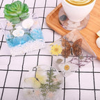 4 Resin Coaster Molds, Square Round Coaster Resin Molds, Small Coaster Silicone Molds for Resin Casting