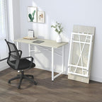 47 inch Folding Desk, Writing Gaming Computer Camping Table, No Assembly Required Home Office Desk, Natural and White