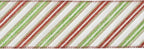 MEEDEE Red and Green Diagonal Striped Ribbon 2.5 Inch White Satin with Lime Green and Red Glitter Wired Ribbon for Christmas Tree, Garlands, Wreaths, Topper Bow (10 Yards)