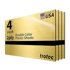 Trotec | Metallic Looking Acrylic Sheet | 12"x24"x1/16, 4 Pcs | Brushed Gold/Black | Metallic Finish - Scratch Resistant for Laser Engraving & Cutting,Printing,Glowforge,Name Plate | USA Made