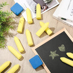 Fulmoon 40 Pcs Jumbo Sidewalk Chalk for Kids Outdoor Art Non Toxic Large Washable Street Chalk for Adults Drawing Painting Classroom(Yellow,Sharp Style)