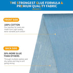 HTVRONT Iron on Patches for Clothing Repair 4 Rolls - Denim Patches for Jeans Kit 4" by 20", 4 Rolls of Iron On Denim Patches for Jeans Inside & Clothing Repair (Light Blue)