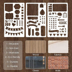20Pcs Journal Stencils Set, Plastic Planner Journaling Stencils, DIY Drawing Templates Accessories Kit for Notebook Cards Scrapbook, Reusable Productivity Journals Supplies
