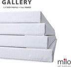 milo Stretched Artist Canvas | 36x36 inches | 2 Pack | 1.5” inch Thick Gallery Profile | 11 oz Primed Large Canvases for Painting, Ready to Paint Art Supplies for Acrylic, Oil
