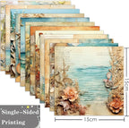 YASMEN 6"x6" Scrapbook Paper Pad - 24 Sheets of Patterned Cardstock for Card Making, Scrapbooking, Junk Journal, DIY Gift Cards - Single-Sided Decopodge Decorative Craft Paper