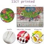 Magxvouy Cross Stitch Kits Stamped Full Range of Embroidery Kits,Cross Stitch Patterns Needlework Kits for Beginners 11CT Printed Kits&Forest Deer 18x18 inch
