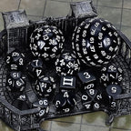 CiaraQ DND Polyhedral Dice Set (15pcs) D4-D100 Game Dice with Dice Bag for Dungeons and Dragons Role Playing Table Games (Black & White)