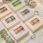 20 Rolls Basic Washi Tape Set Japanese Arts Adhesive Tapes Simple Patterns Decorative Masking Tape Sets for Craft, Kids, Scrapbook, DIY, Gift Wrapping (Style Five)