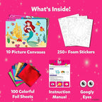 Skillmatics Foil Fun - Disney Princess, Mess-Free Art & Craft Kits for Kids, DIY Creative Travel Toys, Perfect Christmas Gifts for Fans of Moana, Cinderella, Ariel, Jasmine, Ages 4, 5, 6, 7, 8, 9