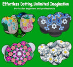GEOCCI Flower Petal Tools for Dot Painting，50 Petal Shapes Dotting Tool，Mandala Dot Art Tools for Rocks，Embosssing Tools for Painting Dots （Purple）