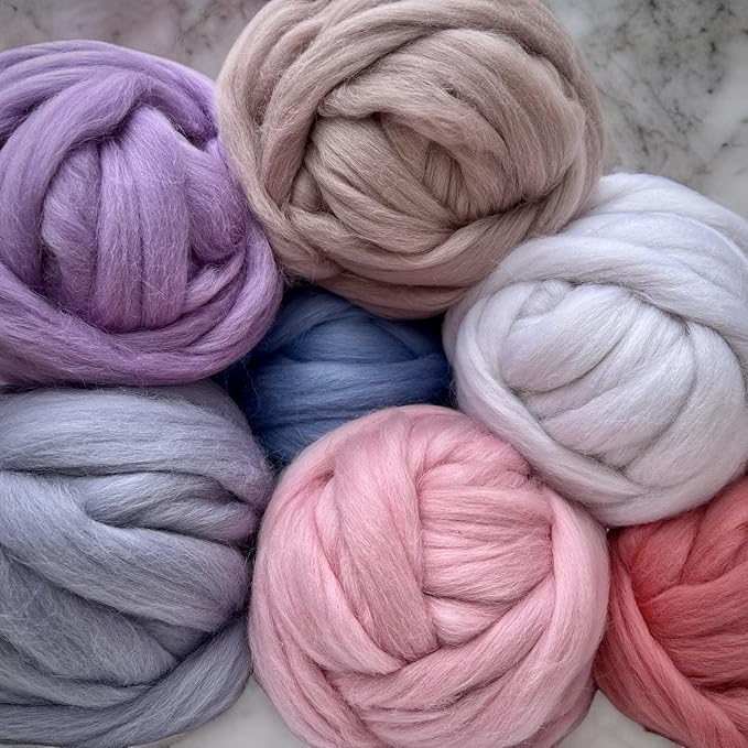 Revolution Fibers Dyed Corriedale Wool | 8 Ounces of Premium Combed Wool Top | 26 Micron, 100% Pure Corriedale Wool Roving, Ethically Sourced (Cornflower Blue)