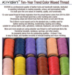 10-Year Popular Assorted Colors Round Waxed Thread -0.55mm 70 Yards 12 Spools Stiff Polyester Wax Cord for Beading, Leather Sewing, Bookbinding, Bracelets Braiding, Micro Macrame Craft Making