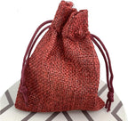 Palmhomee Pack of 25 Burlap Gift Bags with Drawstring Linen Jewelry Pouches Wedding Hessian Jute Bags for Birthday and Treat Pouches Party Wedding Favors Gift (2.8x3.6 Inch, Burgundy)