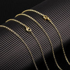 Wholesale 12 PCS Gold Plated Solid Brass Flat Cable Chain Finished Necklace Chains Bulk for Jewelry Making (26 Inch(2 MM))
