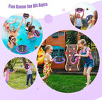 EVERICH TOY Trampoline Paddle Ball Set with 2 Bouncy Paddles & 4 Balls - Soft Foam Design for Kids Play Indoor Outdoor Beach Backyard Lawn - Great Gift Idea for Boys & Girls (Pink & Purple)