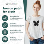 Iron on Patches for Clothes, 8 Pieces Patches for Cloth, 100% Cotton Fabric Patches for Clothing, Bag, Hat Repair, Clothing Repair Decorating Kit 3.7" by 4.9" (9.5 cm x 12.5 cm, Black)