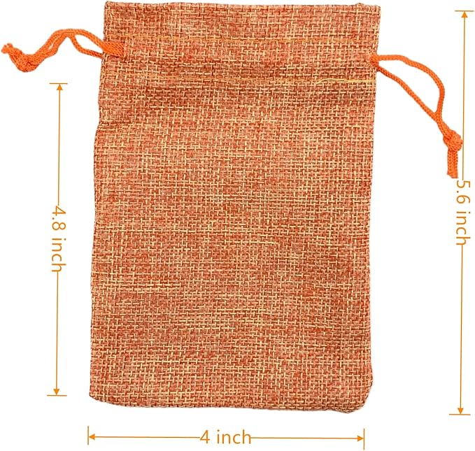 Palmhomee Pack of 25 Burlap Gift Bags with Drawstring Linen Jewelry Pouches Wedding Hessian Jute Bags for Birthday Jewelry and Treat Pouches Party Wedding Favors Gift Art and DIY Craft (4x5.6 Inch,