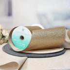 CT CRAFT LLC Glitter Wired Ribbon 6" x 10 Yards Gold (Champagne Gold) for Christmas Home Decor Bow Gift Wrapping DIY Crafts Wreath