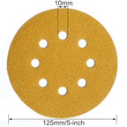 5-Inch 8-Hole Hook and Loop Sanding Discs 80-Grit Random Orbit Sandpaper, 100-Pack