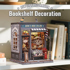 CUTEBEE Book Nook Kit - DIY Miniature House Dollhouse Kit for Adults, Booknook Hair Salon Barbershop Tiny House Bookshelf Decor 3D Wooden Puzzle, Gifts for Family and Friends (John's Hair Salon)
