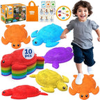 TOY Life 10 Pcs Turtle Balance Stepping Stone for Kids, Indoor Outside Toys for Kids Ages 4-8, Toddler Outdoor Toys, Stepping Stones Game, with Cards and Spinner