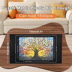 Napzy Puzzle Mat Rollup for Jigsaw Puzzles Storage Matt Roll Up Puzzle Board Saver with 8 Sorting Trays 1 Drawstring Bag Puzzle Table for Up to 1500 PCS
