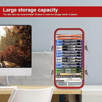 Wigmoa OYO-1 15.8INCH Game Storage Tower - PS5/Xbox Series/Switch Compatible, 18 Disc Organizer with 4 Controller Holder, Red/White