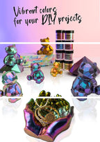 TECHAROOZ Chameleon Mica Powder (Brown-Red-Violet-Blue) - 40g Color Shift Mica Powder - Holographic Glitter for UV & Epoxy Resin Supplies, Eyeshadow, Acrylic Paint, Nail Decor and Slime